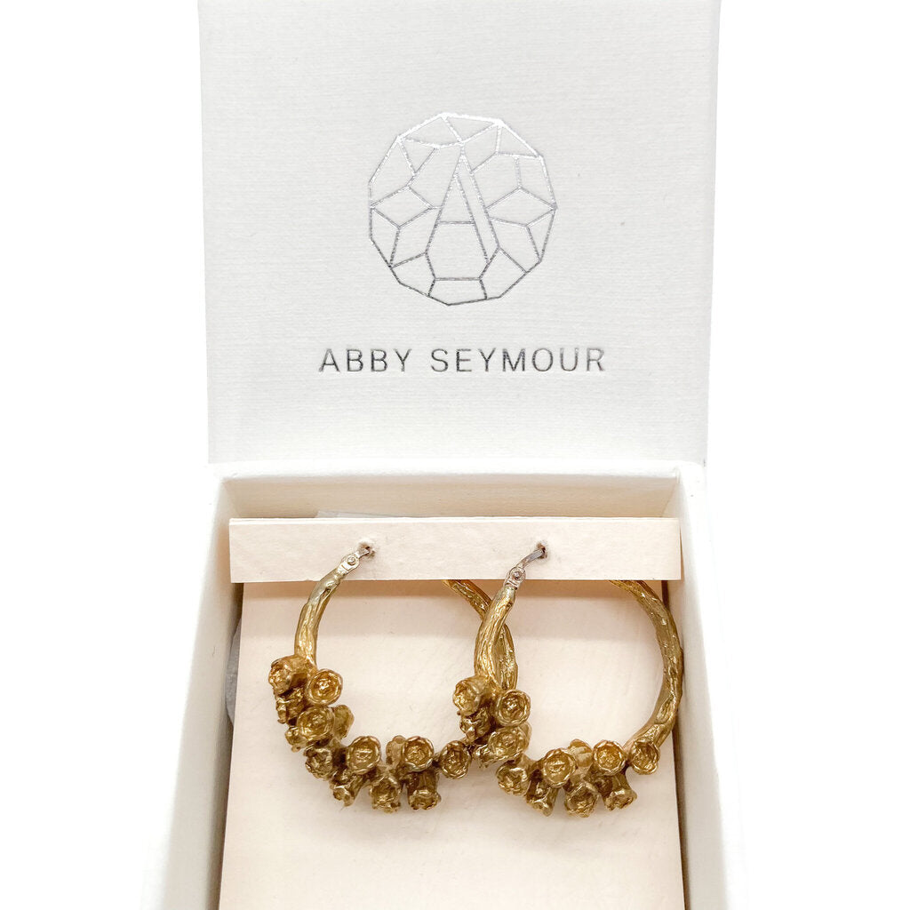 Abby Seymour 'Melaleuca Hoops' Brass Earrings