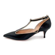 Load image into Gallery viewer, Valentino Red Black Leather Low Heels Size 38.5
