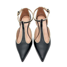 Load image into Gallery viewer, Valentino Red Black Leather Low Heels Size 38.5
