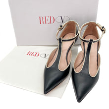 Load image into Gallery viewer, Valentino Red Black Leather Low Heels Size 38.5
