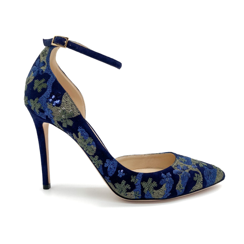 Jimmy Choo Suede Floral Heels Size 39