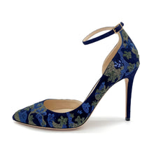 Load image into Gallery viewer, Jimmy Choo Suede Floral Heels Size 39
