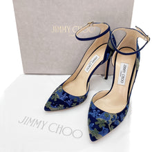 Load image into Gallery viewer, Jimmy Choo Suede Floral Heels Size 39
