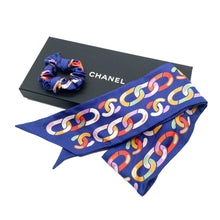 Load image into Gallery viewer, Chanel Silk Twilly Bandeau Scarf &amp; Scrunchie
