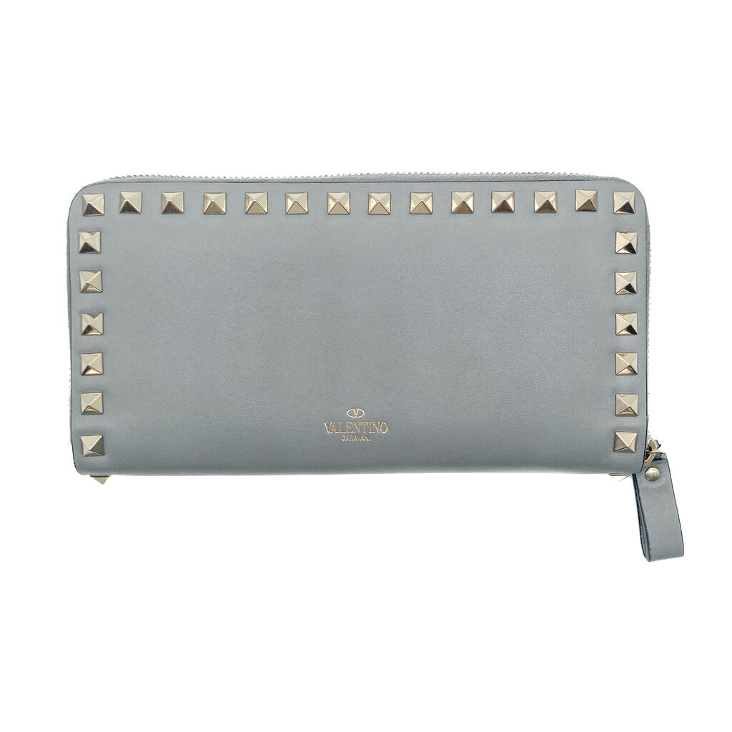 Valentino Rockstud Zip Around Wallet