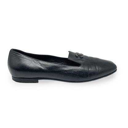 Chanel Leather CC Logo Loafers Size 37.5