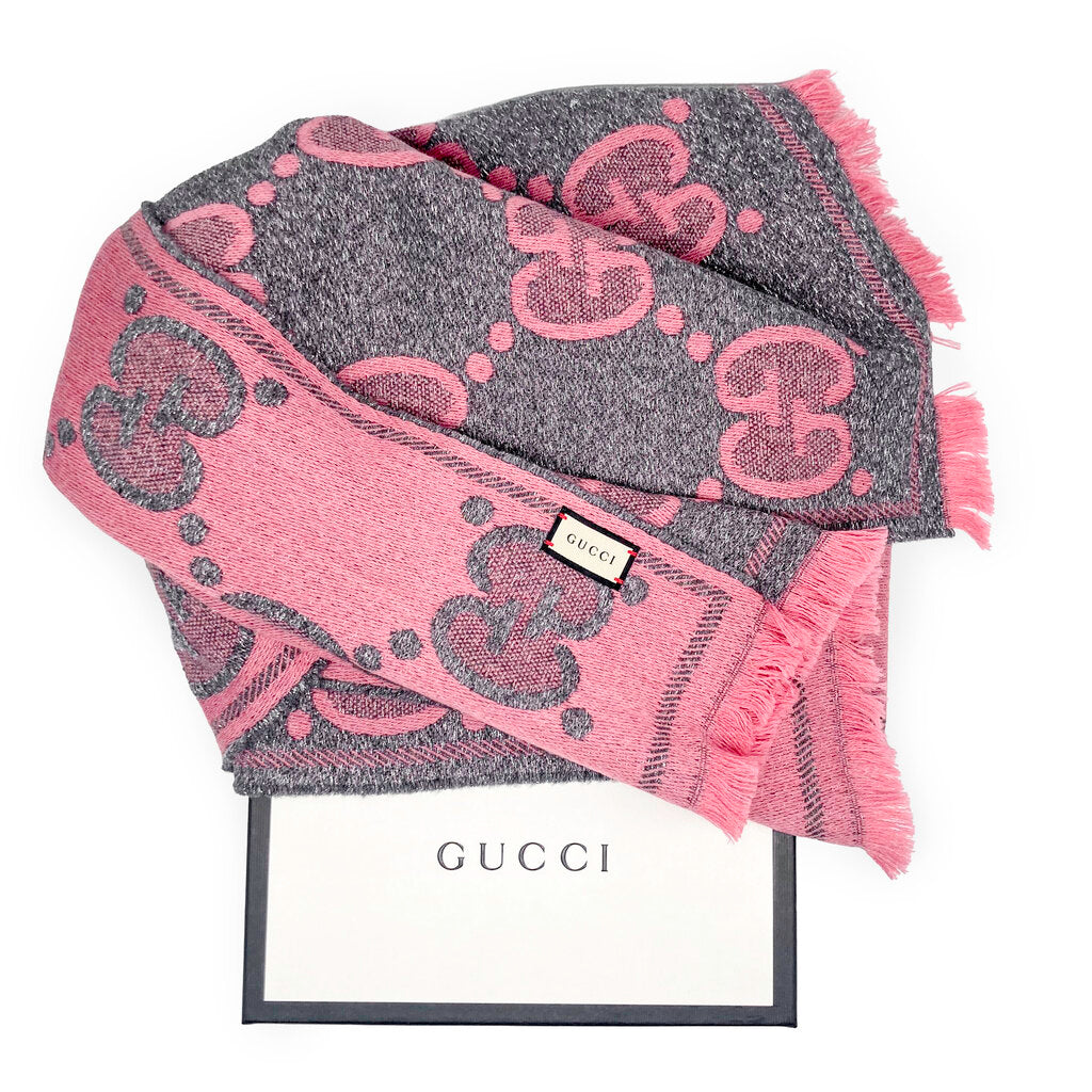 Gucci GG Wool & Metallic Reversible Scarf