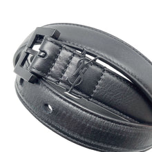 Load image into Gallery viewer, Yves Saint Laurent Cassandre Black Leather Belt
