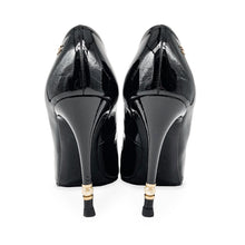 Load image into Gallery viewer, Chanel Patent Leather Open Toe CC Heels Size 37.5
