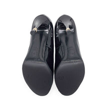 Load image into Gallery viewer, Chanel Patent Leather Open Toe CC Heels Size 37.5
