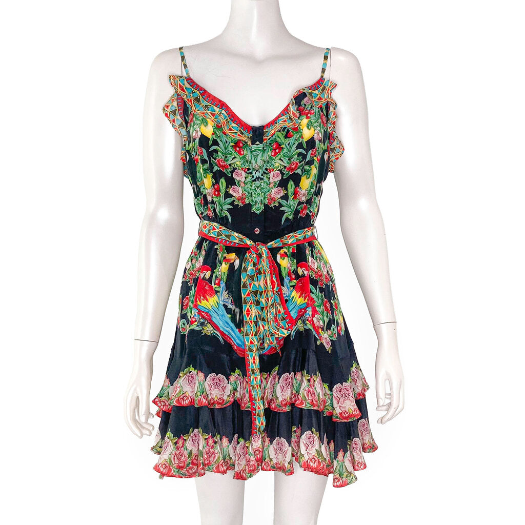 Camilla Silk Dress ‘Toucan Play’ Size M
