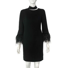 Load image into Gallery viewer, Feather Trim Dress Size 8
