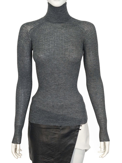 Vintage Roll-Neck Cashmere Top Size S