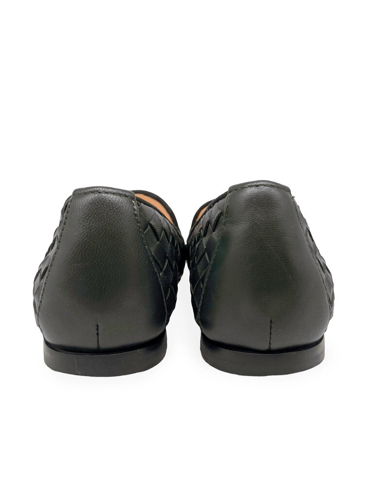 Intrecciato Leather Flats Size 36