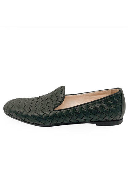 Intrecciato Leather Flats Size 36