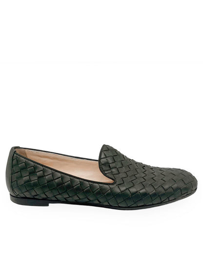 Intrecciato Leather Flats Size 36
