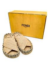 Load image into Gallery viewer, &#39;Raffia&#39; Cross Over Slides Size 37
