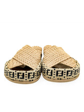Load image into Gallery viewer, &#39;Raffia&#39; Cross Over Slides Size 37
