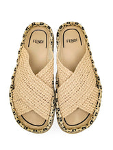 Load image into Gallery viewer, &#39;Raffia&#39; Cross Over Slides Size 37
