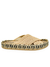 Load image into Gallery viewer, &#39;Raffia&#39; Cross Over Slides Size 37
