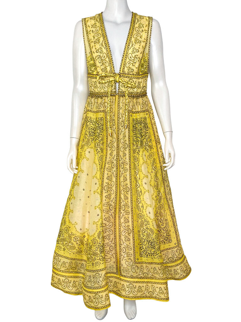 'Matchmaker Bow' Linen Silk Dress Size 2