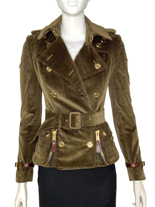 Corduroy Double-Breasted Jacket Size 38