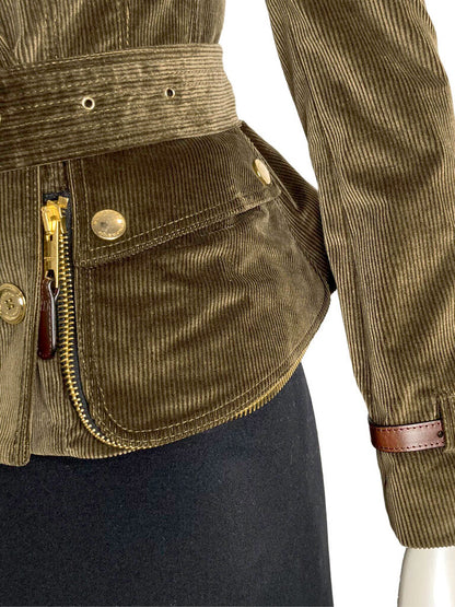 Corduroy Double-Breasted Jacket Size 38