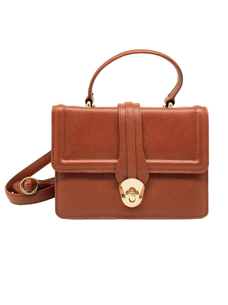 Scanlan Theodore 'Mini Lilly' handbag with shoulder strap tan/brown colour front view