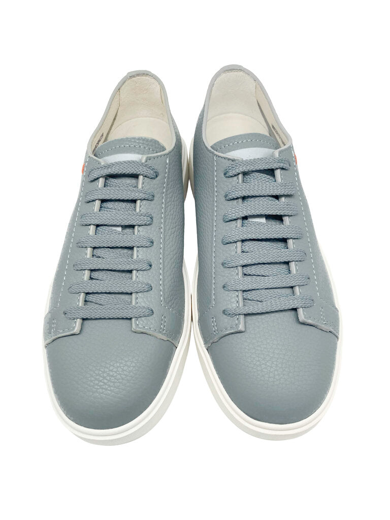 Mens Grey/Blue Leather Sneakers