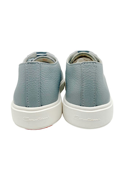 Mens Grey/Blue Leather Sneakers