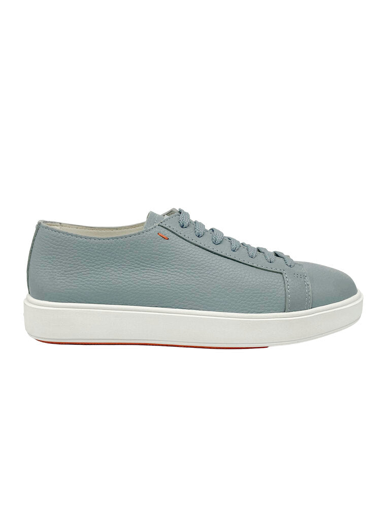 Mens Grey/Blue Leather Sneakers