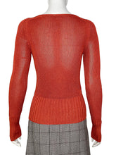 Load image into Gallery viewer, Rust Semi Sheer-Knit Top Size 38
