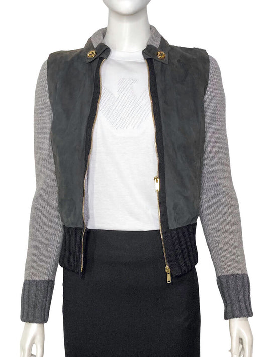 Wool & Leather Vintage Jacket Size XS