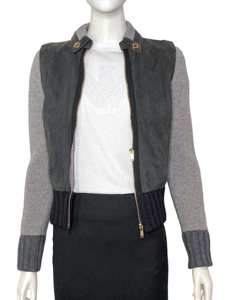 Wool & Leather Vintage Jacket Size XS