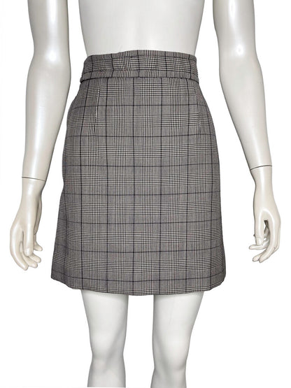 Miu Miu houndstooth plaid print skirt front view