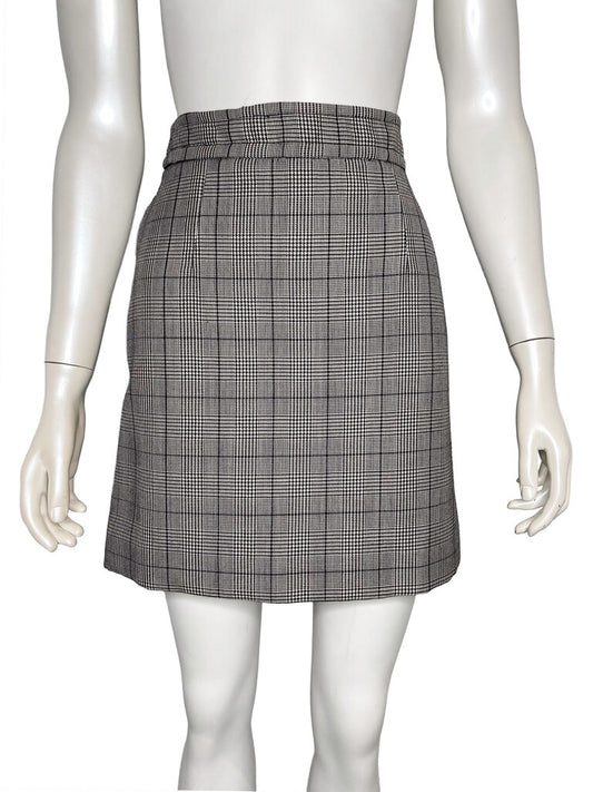 Miu Miu houndstooth plaid print skirt front view