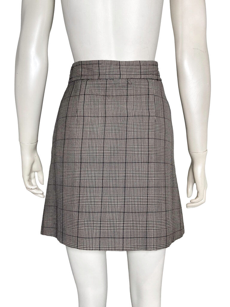 Miu Miu houndstooth plaid print skirt back view