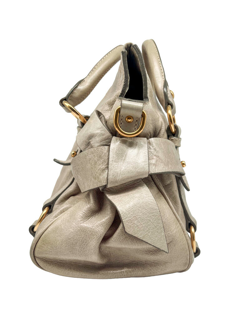 Leather 'Lux Bow' Shoulder Bag