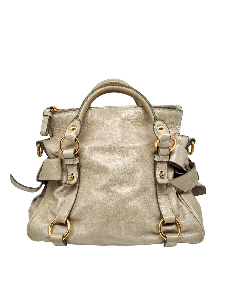 Leather 'Lux Bow' Shoulder Bag