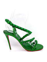 Load image into Gallery viewer, Spikita Strap Green Metallic Heels Size 39

