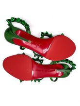 Load image into Gallery viewer, Spikita Strap Green Metallic Heels Size 39
