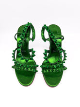 Load image into Gallery viewer, Spikita Strap Green Metallic Heels Size 39
