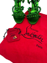 Load image into Gallery viewer, Spikita Strap Green Metallic Heels Size 39
