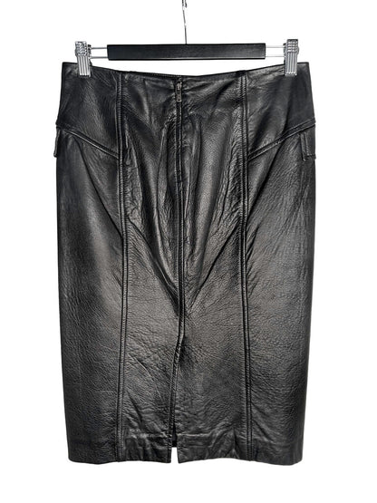 Knee-Length Leather Skirt Size 36