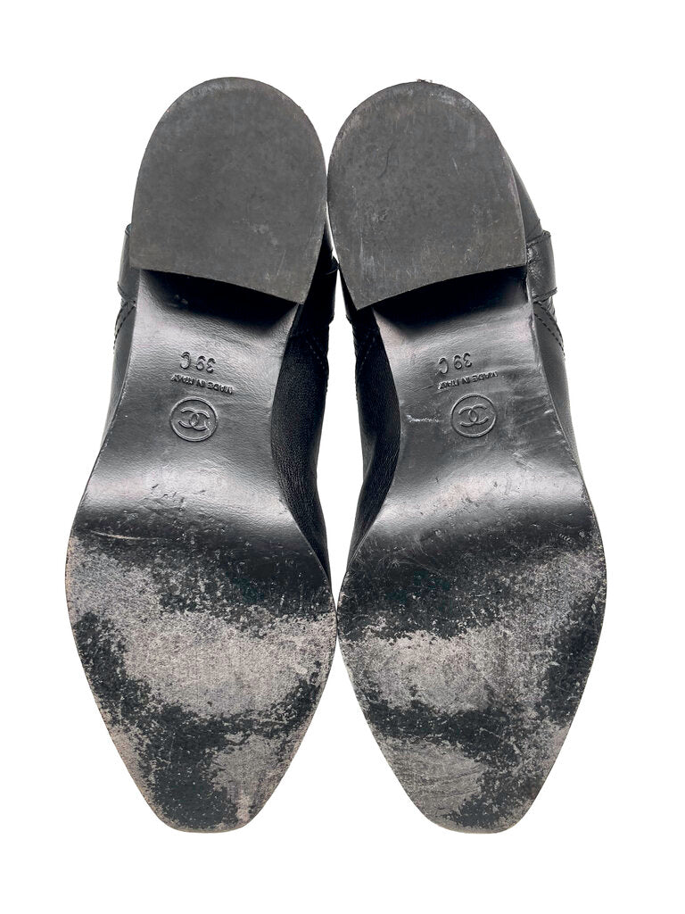 CC Logo Lambskin & Patent Boots Size 39C