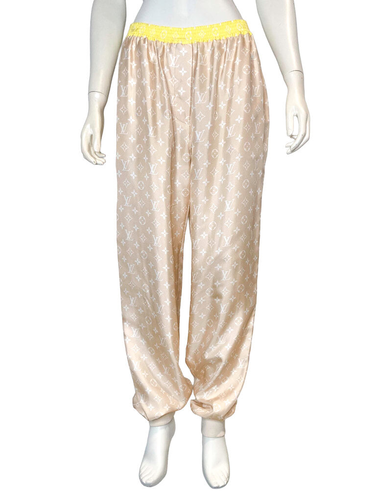 Monogram Silk Pajama Style Pants Size 40