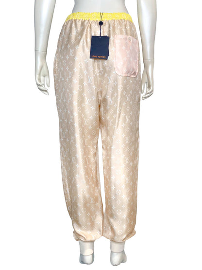 Monogram Silk Pajama Style Pants Size 40