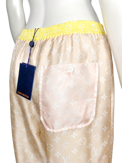 Monogram Silk Pajama Style Pants Size 40