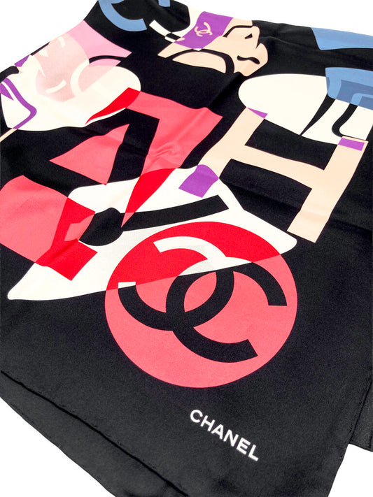 Large Silk Icon Print Scarf