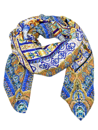 'Road to Seville' Silk Scarf